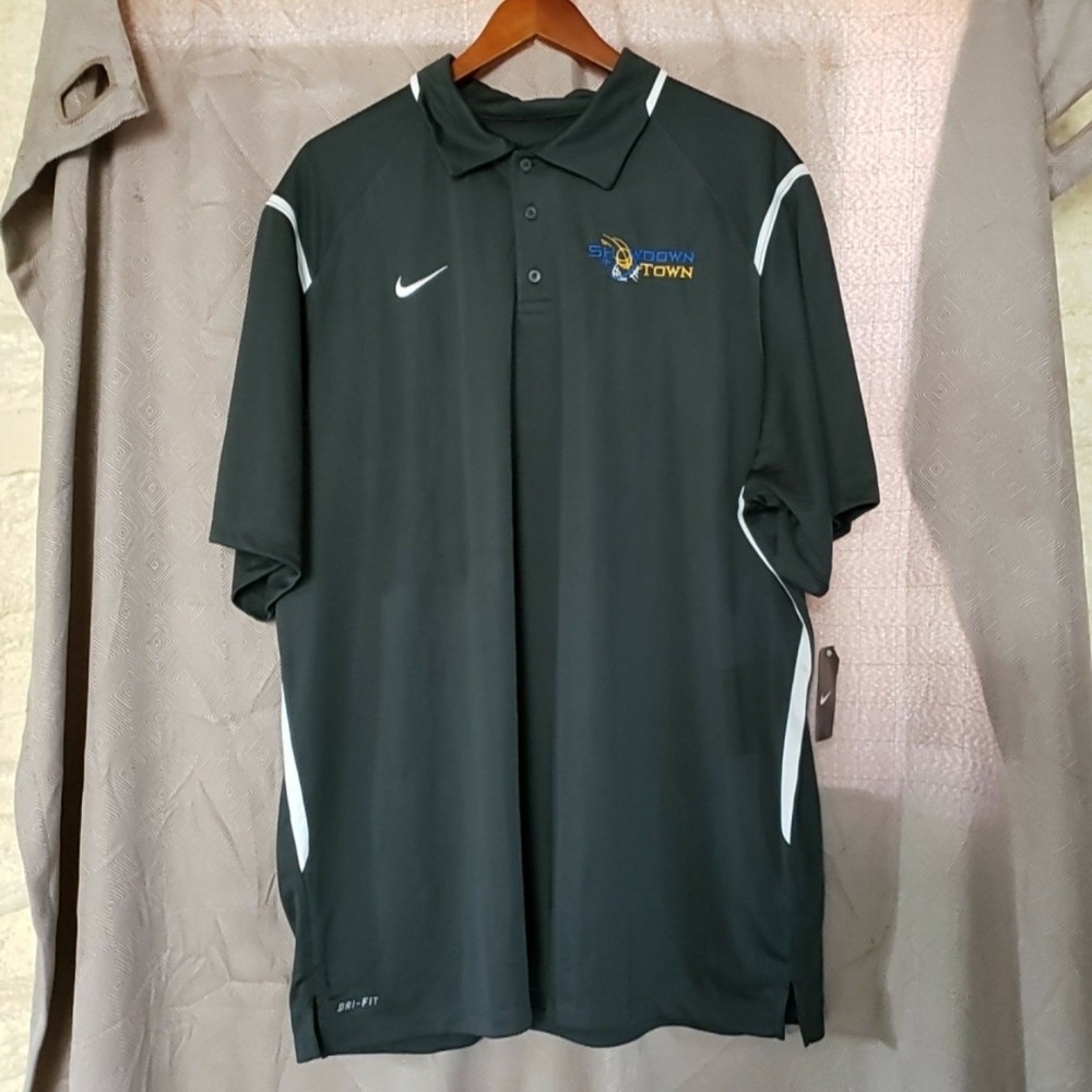 Nike Dri-FIT Polo Shirt Mens 2XL Gray Short Sleeve Football Performance Top